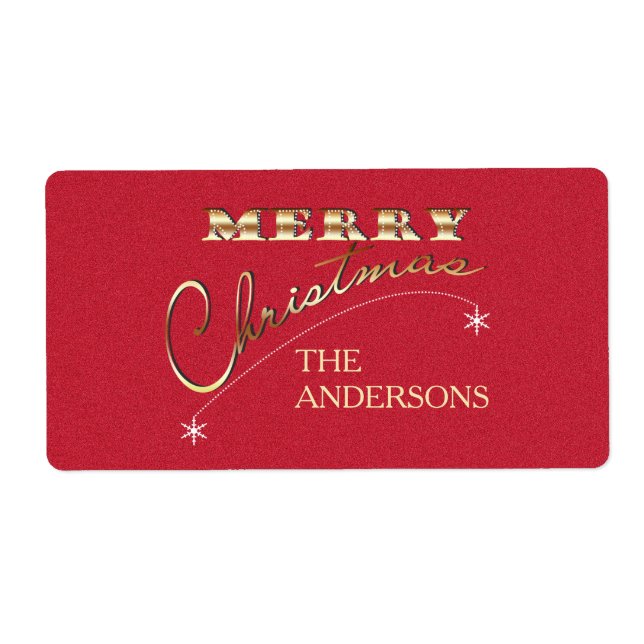 Frohe Weihnachten Vintage Ornament - Label (Vorne)