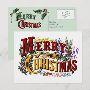 Frohe Weihnachten Vintage Postkarte