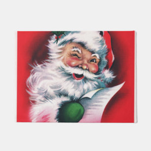 Frohe Weihnachten,vintage,retro,Weihnachtsmann,glü Fußmatte