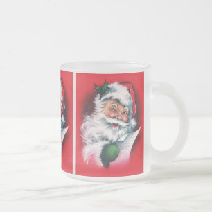 Frohe Weihnachten,vintage,retro,Weihnachtsmann,glü Mattglastasse