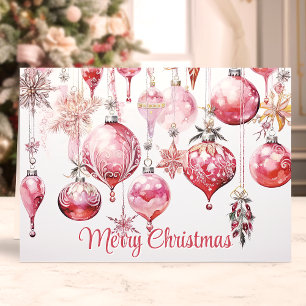 Frohe Weihnachten Vintage Rosa Ornamente