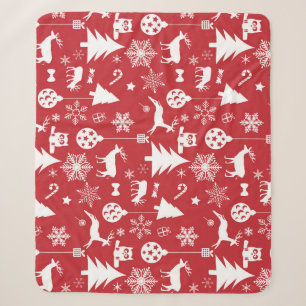 Frohe Weihnachten: Vintage Rote Sammlung Sherpadecke