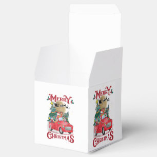Frohe Weihnachten Vintage roter Santa-LKW Geschenkschachtel