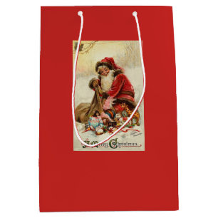 Frohe Weihnachten Vintage Sankt Mittlere Geschenktüte