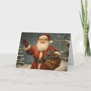 Frohe Weihnachten Vintage Santa Karte