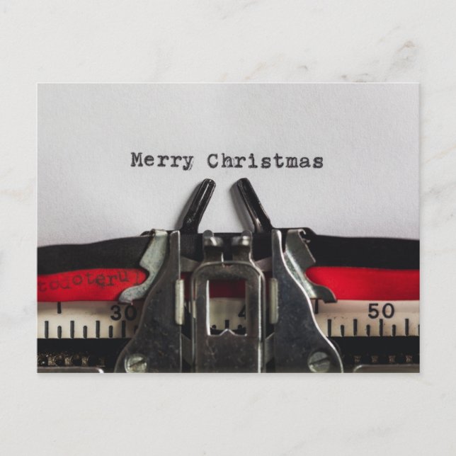 Frohe Weihnachten Vintage Schreibmaschine Personal Postkarte (Vorderseite)