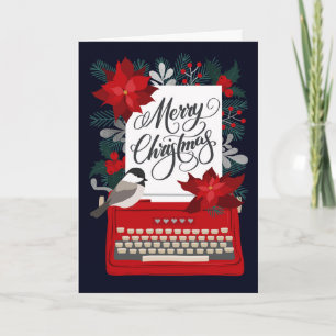 Frohe Weihnachten Vintage Schreibmaschine und St Karte