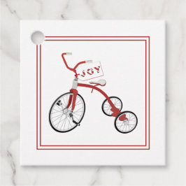 Frohe Weihnachten Vintage Tricycle Joy Geschenkmar Geschenkanhänger