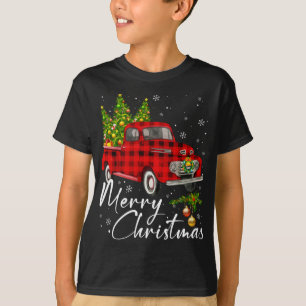 Frohe Weihnachten Vintage Wagon Roter LKW Pyjama F T-Shirt