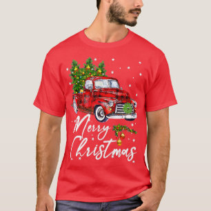Frohe Weihnachten Vintage Wagon Rotes Lastwagen Py T-Shirt