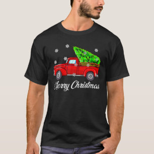 Frohe Weihnachten Vintage Wagon Tree Red Truck T-Shirt