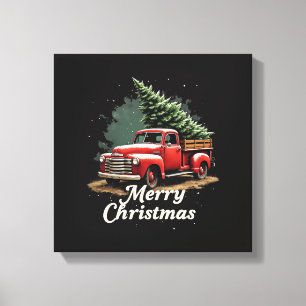 Frohe Weihnachten Vintage Weihnachten LKW Leinwanddruck