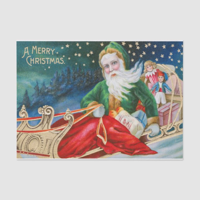 Frohe Weihnachten Vintage Weihnachtskinder Seidenpapier (Vorderseite)