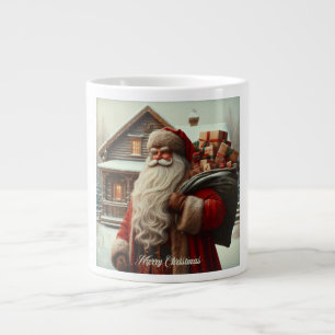 Frohe Weihnachten Vintage Weihnachtsmann Jumbo-Tasse