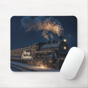 Frohe Weihnachten Vintage-Zug im Schnee Mousepad