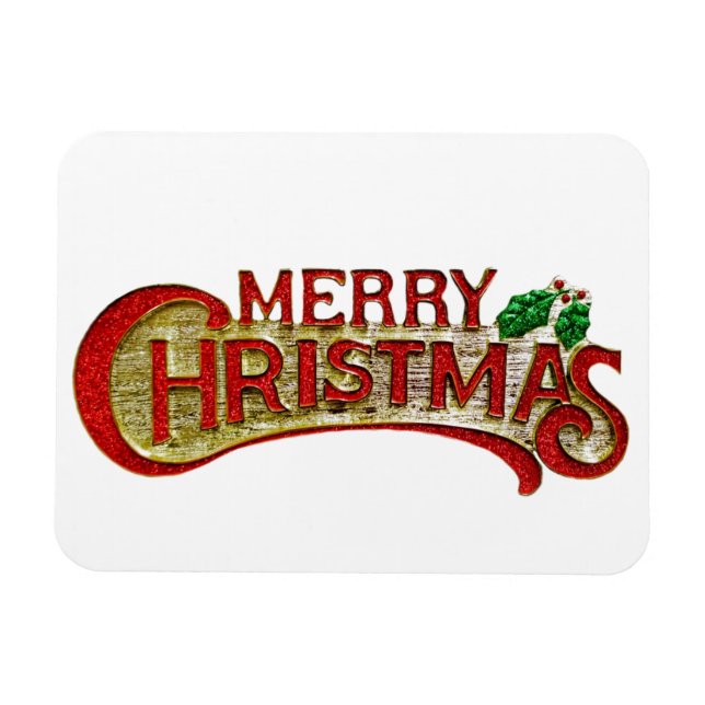 Frohe Weihnachten Vintagen Stil Weihnachtsgeschenk Magnet (Horizontal)