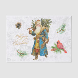 Frohe Weihnachten Vintagen Weihnachtsmann Collage Seidenpapier