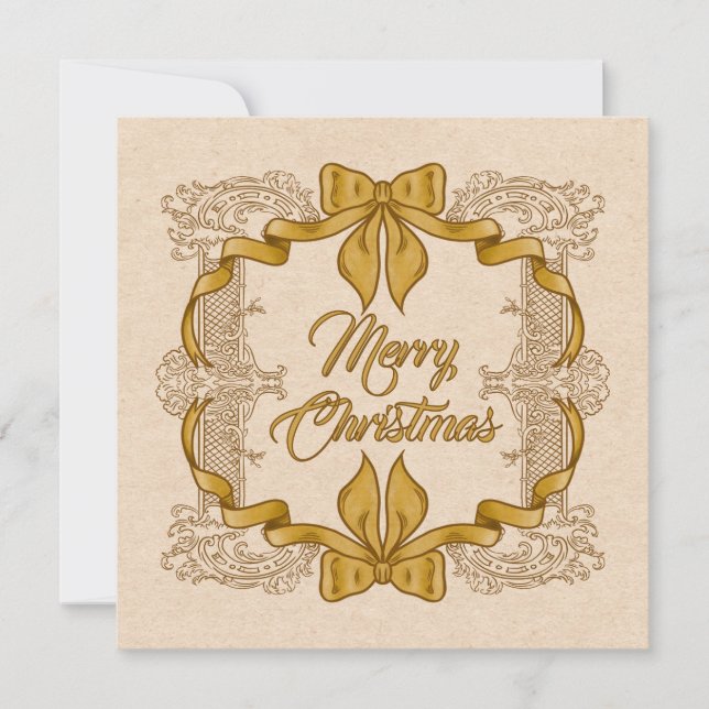 Frohe Weihnachten Vintager Goldbow (Vorderseite)
