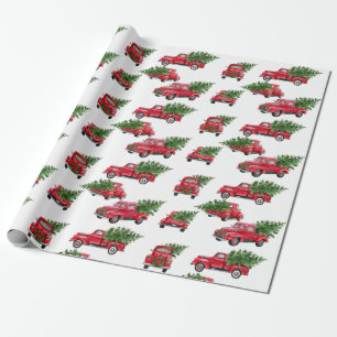 Frohe Weihnachten Vintager LKW Wasserfarbe Geschenkpapier