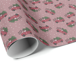 Frohe Weihnachten Vintager Red Truck Geschenkpapier