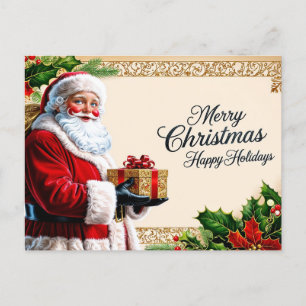 Frohe Weihnachten Vintager Weihnachtsmann mit Gesc