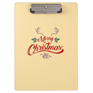 Frohe Weihnachten Vintages Design Rot und Grün Klemmbrett