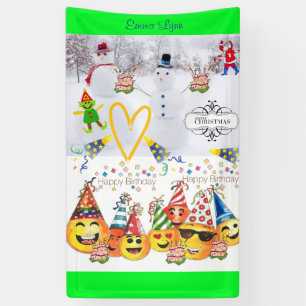 Frohe Weihnachten Vinyl Happy Birthday Banner