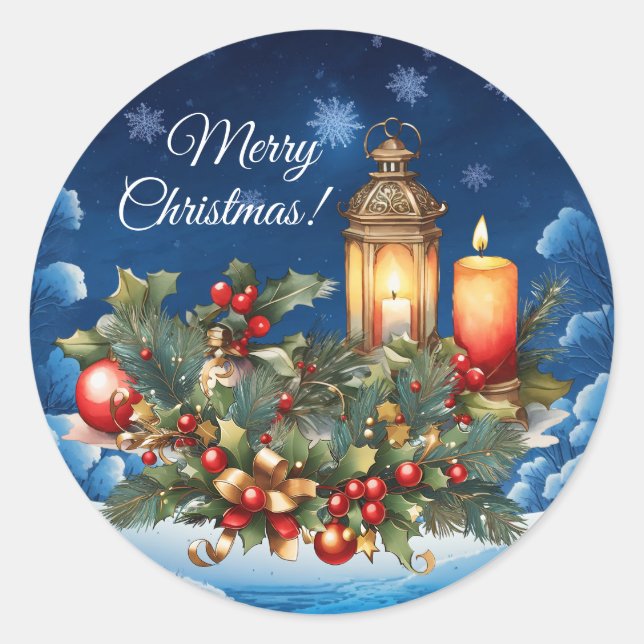 Frohe Weihnachten Vinyl Sticker (Vorderseite)