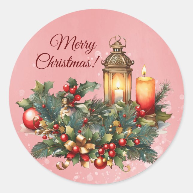 Frohe Weihnachten Vinyl Sticker (Vorderseite)