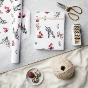Frohe Weihnachten Vogel verlässt Bogen Geschenkpap Geschenkpapier