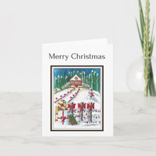 Frohe Weihnachten, Volkskunst, Weihnachtslandschaf Karte