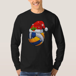 Frohe Weihnachten Volleyball Weihnachtsmann Hut Xm T-Shirt
