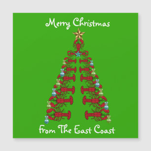 Frohe Weihnachten vom Hummerbaum der Ostküste  Magnetkarte