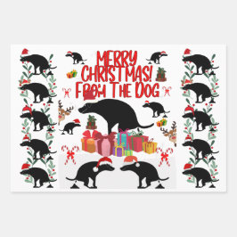 Frohe Weihnachten vom Hund Geschenkpapier Set