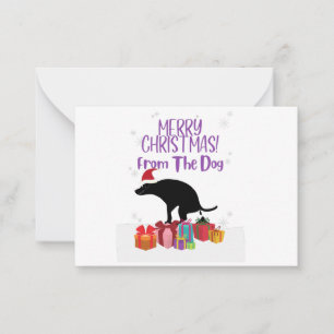 Frohe Weihnachten vom Hund Mitteilungskarte