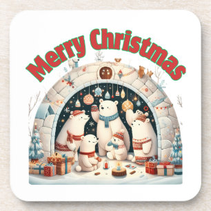 Frohe Weihnachten vom Nordpol Getränkeuntersetzer
