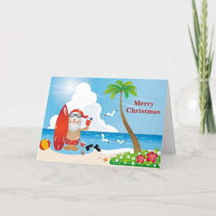 Frohe Weihnachten vom Strand Santa Warm wünscht