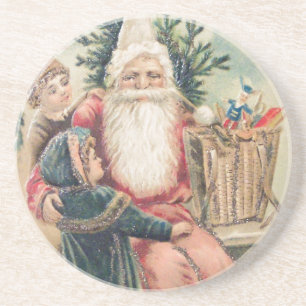 Frohe Weihnachten vom Weihnachtsmann Getränkeuntersetzer