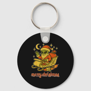 Frohe Weihnachten von Alien-Weihnachtsmann und sei Schlüsselanhänger