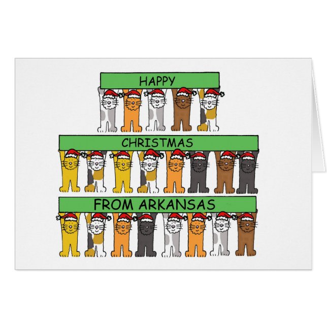 Frohe Weihnachten von Arkansas Katzen in Weihnacht (Vorderseite (Horizontal))