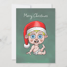Frohe Weihnachten von Baby Santa Weihnachtskarte