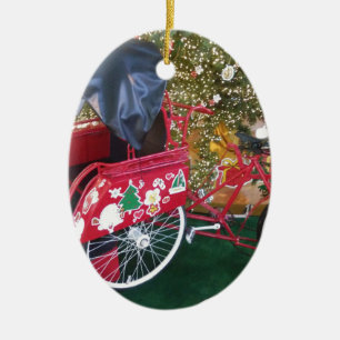 Frohe Weihnachten von Bali Indonesien Keramikornament