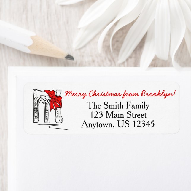 Frohe Weihnachten von Brooklyn New York Bridge NYC (Insitu)