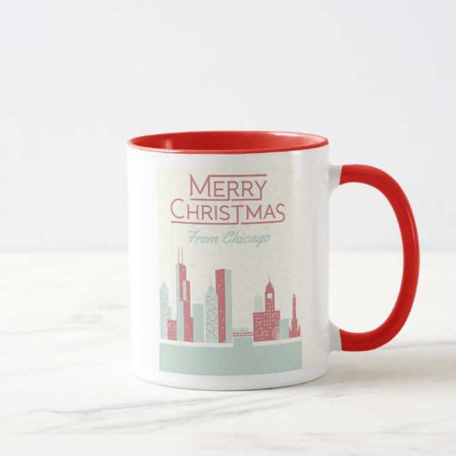 Frohe Weihnachten von Chicago Tasse (Rechts)