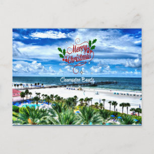 Frohe Weihnachten von Clearwater Beach, Florida Postkarte