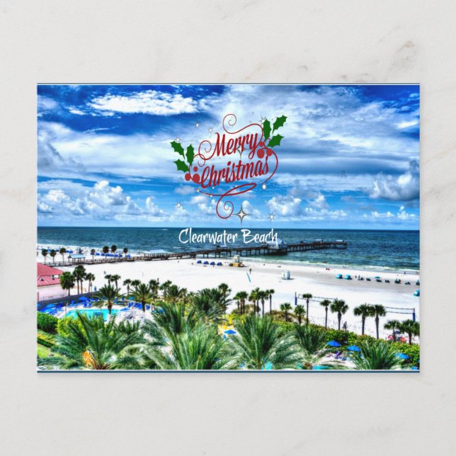 Frohe Weihnachten von Clearwater Beach, Florida Postkarte (Vorderseite)