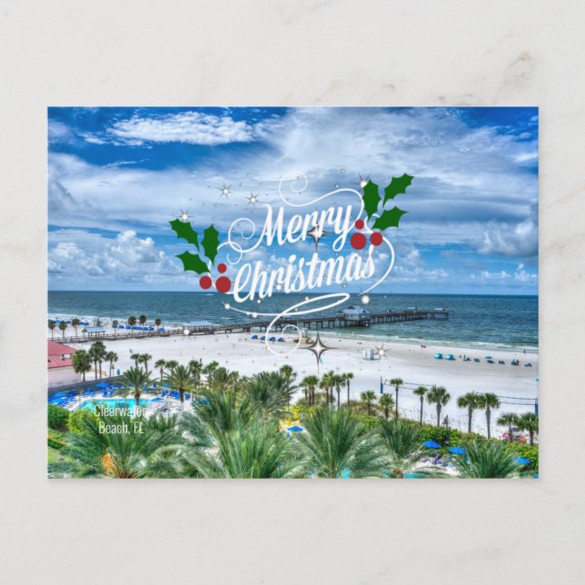 Frohe Weihnachten von Clearwater Beach Postkarte (Vorderseite)