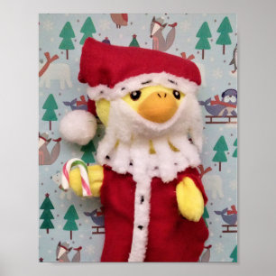 Frohe Weihnachten von Danny Duck Santa Poster