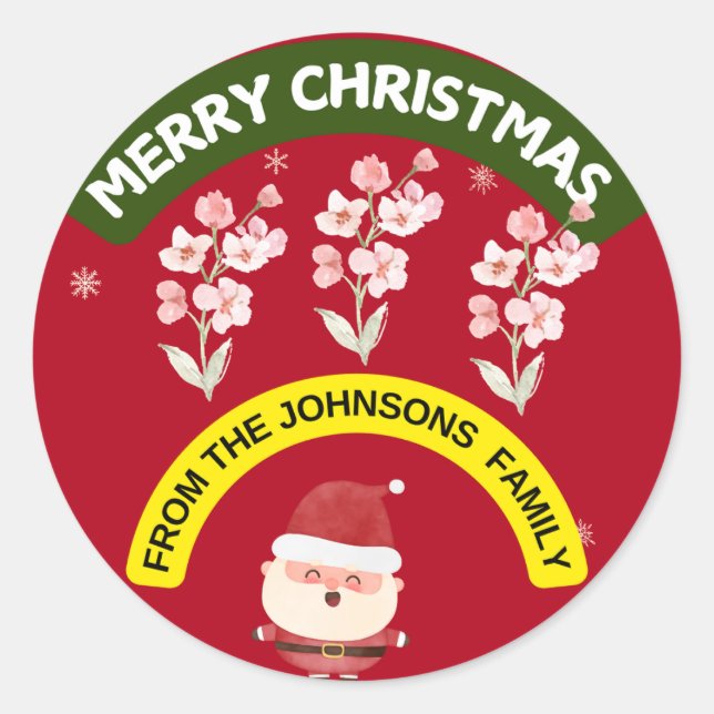 "Frohe Weihnachten von den Johnsons Family Sticker (Vorderseite)
