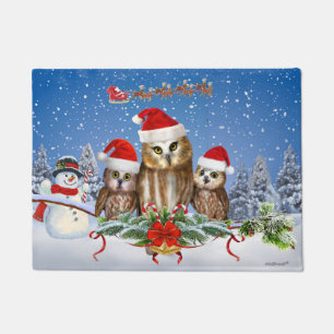 FROHE WEIHNACHTEN VON DER EULE VON US! FUßMATTE